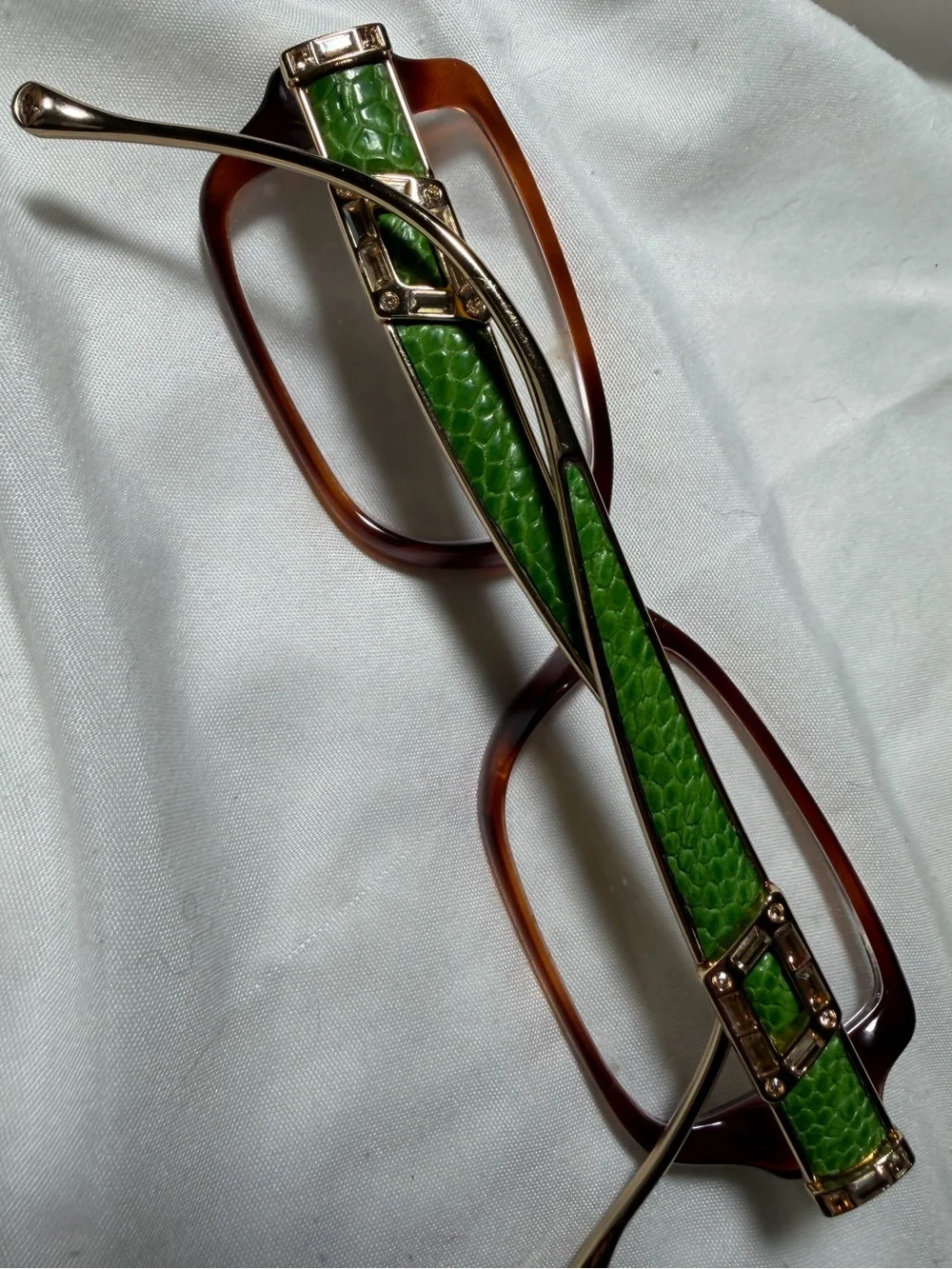Judith Leiber Rare eyeglass frames lizard crystals